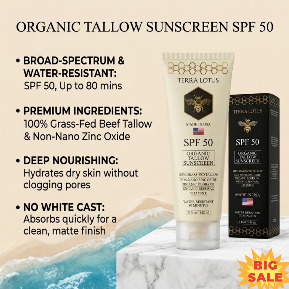 Spf 50 Sunscreen - 유기농 탈로우 선크림 SPF 50 미네랄